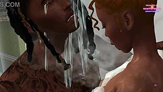 Mae fucks step-brother Moriah in shower early morning, parents home