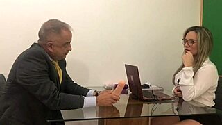 The reunion with the director turned into a big cock session, ending with cum on her big tits and ass