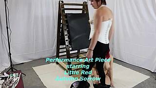 Red BBW in Intense BDSM Whipping Play