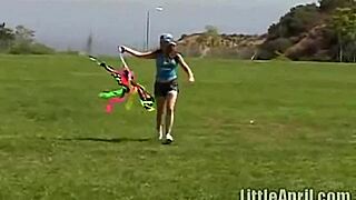 Teen rubs clit outdoors, sucks popsicle - Little April