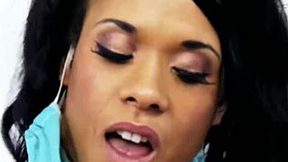 Sexy ebony nurse keisha kane seduces patient to rough interracial fuck