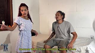 Horny neighbor tricked my wife and snuck into the house for hardcore fun.