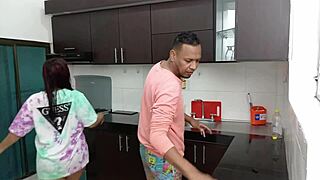 latina teen wants doggystyle breakfast fuck with daddy