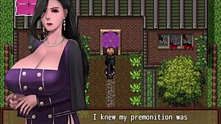 Watch this hentai game where two busty milfs receive a double facial in zombies retreat part 12