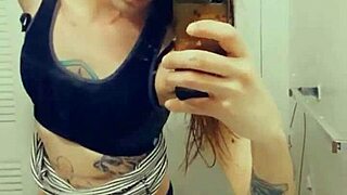 Pretty Tranny in Miniskirt Feels Excited Showing Her Small Cock