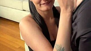 asian model swallows every drop of cum