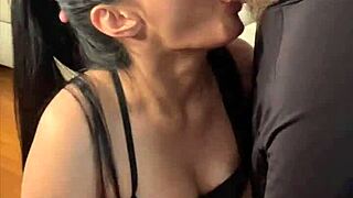 asian model swallows every drop of cum