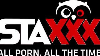 pregnant brunette in glasses toying both holes solo