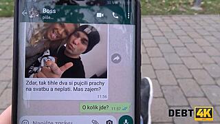 debt collector fucks blonde milf cuckolding husband