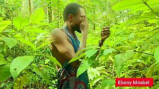 mature bbw milf moans on big cock in outdoor bush