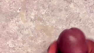 Huge Cumshot! All Over Bathroom Counter!