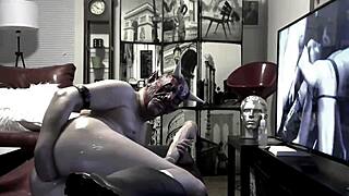 watch this gay stud fist himself with a satanic dildo and cum hard!