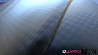 Japanese teen oiled up for wild POV creampie! 😍