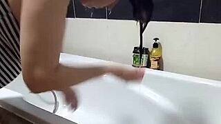 Regina Noir's Emotional Shower Scene with Voyeur Camera Capturing Nude Beauty