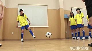 japanese soccer team in wild group toy play