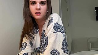 Stepmother caught cumming in bedroom by stepson with dirty talk 😏