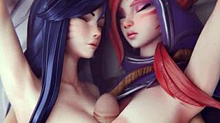 Ahri from league of legends in animated compilation