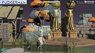 In fuckerman ero ring 0 2, the blonde rides a monster cock for anal and blowjob action with cum