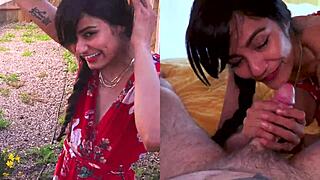 Uh, sneaky girlfriend lures investor for public pov banging, ya know, split screen mess!