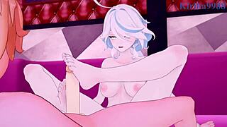 Focalors, Furina, Navia, and Aether have wild sex in Genshin Hentai! 😍