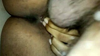 Girl bent over in bathroom, taking that big monster cock doggystyle