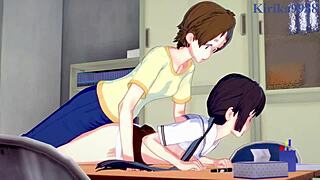 Hanako Honda and Chisato Higuchi have intense futanari sex in Asobi Asobase hentai