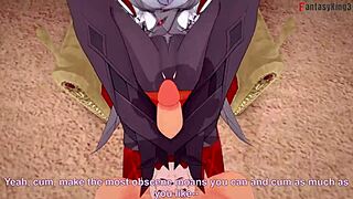 Arlecchino Footwork And Blowjob In Genshin Impact