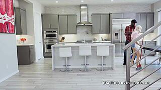 teen cleaner overwhelmed by owner's massive black cock pounding hard