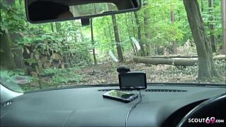 Black guy fucks real street whore in car!