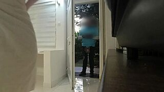 I accidentally dropped the towel in front of the delivery man.