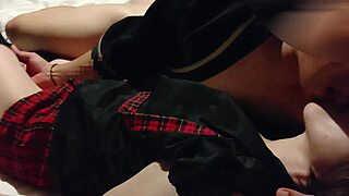 asian girlfriend blowjob uniform kissing japanese petite 18+ skirt cute fetish