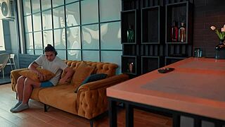 Dialogic watching porn with stepmom turned into hot banging