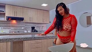 Can Savannah Watson Handle Rough Kitchen Sex With Her Big Cock Partner?