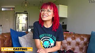 Petite 18yo amateur latina redhead pounded by big cock casting agent in interview!