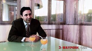 two hot latex sluts dominate two guys in group bondage session