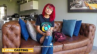 Petite 18yo amateur latina redhead pounded by big cock casting agent in interview!
