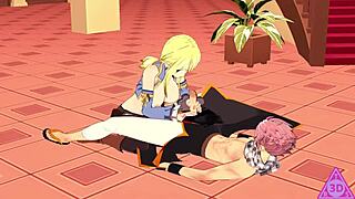 I, lucy natsu, give blowjob and handjob to big coc in fairy tail