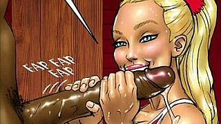I love watching these two hot blondes with big black cocks in this comic.