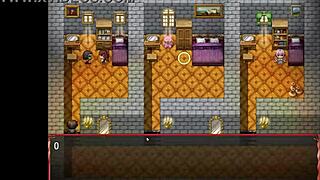 teen's pussy exposed during gym workout in harem game