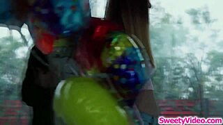 Lesbian babe eating busty bffs pussy