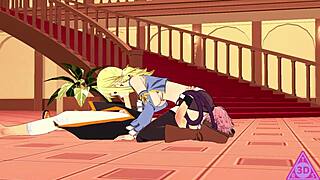 I, lucy natsu, give blowjob and handjob to big coc in fairy tail