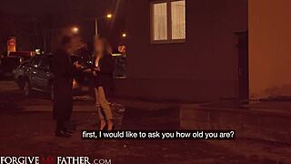 waitress takes a break in the van with a friend