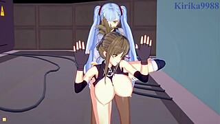 Nine, Chitose, and Ruri engage in intense lesbian play with futanari elements