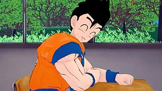 Android 18 and Videl crave fucking Gohan in this hentai!