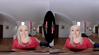 Time to seal the deal with the blonde babe in stockings and high heels.