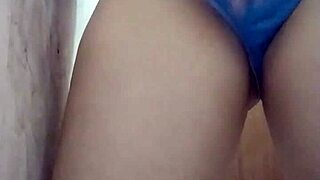 She's getting her ass fucked in the bathroom