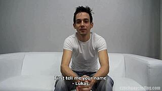 czech gay casting - lukas 7714 sucking and fucking in pov