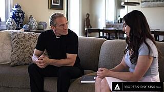 Hey, wanna see Keira Croft give her virgin ass to the priest?