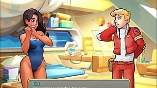 Alien Outfit Cutie Explores Interracial Dating in 3D Hentai Sauna Adventure