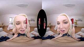 Time to seal the deal with the blonde babe in stockings and high heels.